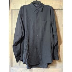 Vintage Nautica Long Sleeve Button Down Dress Shirt Black Men's Size XL‎